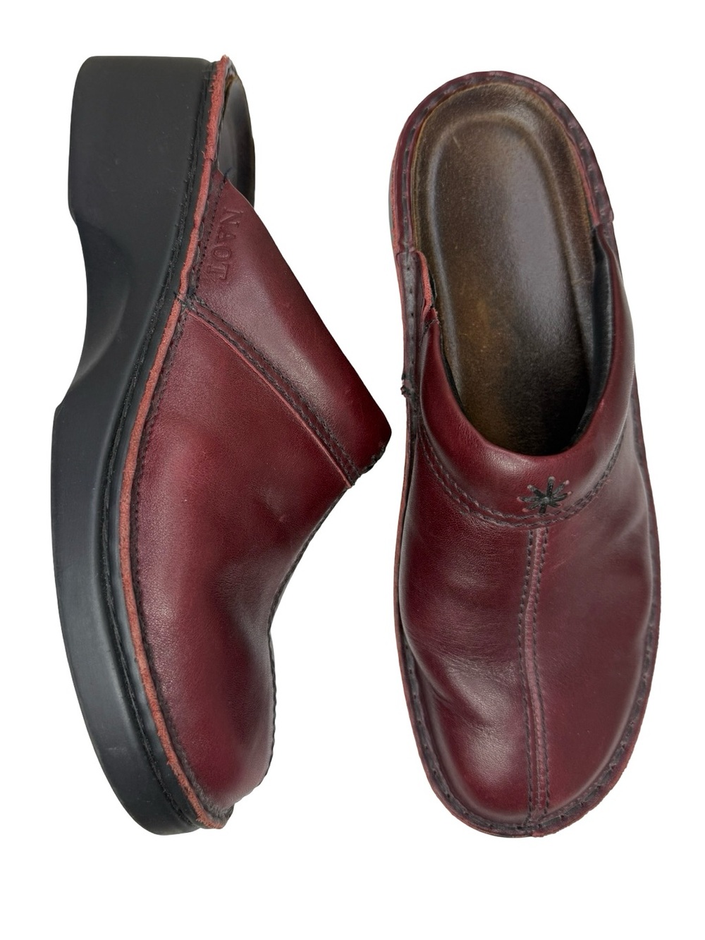 NAOT Red Leather Mules Women’s EU41 US 10-10.5